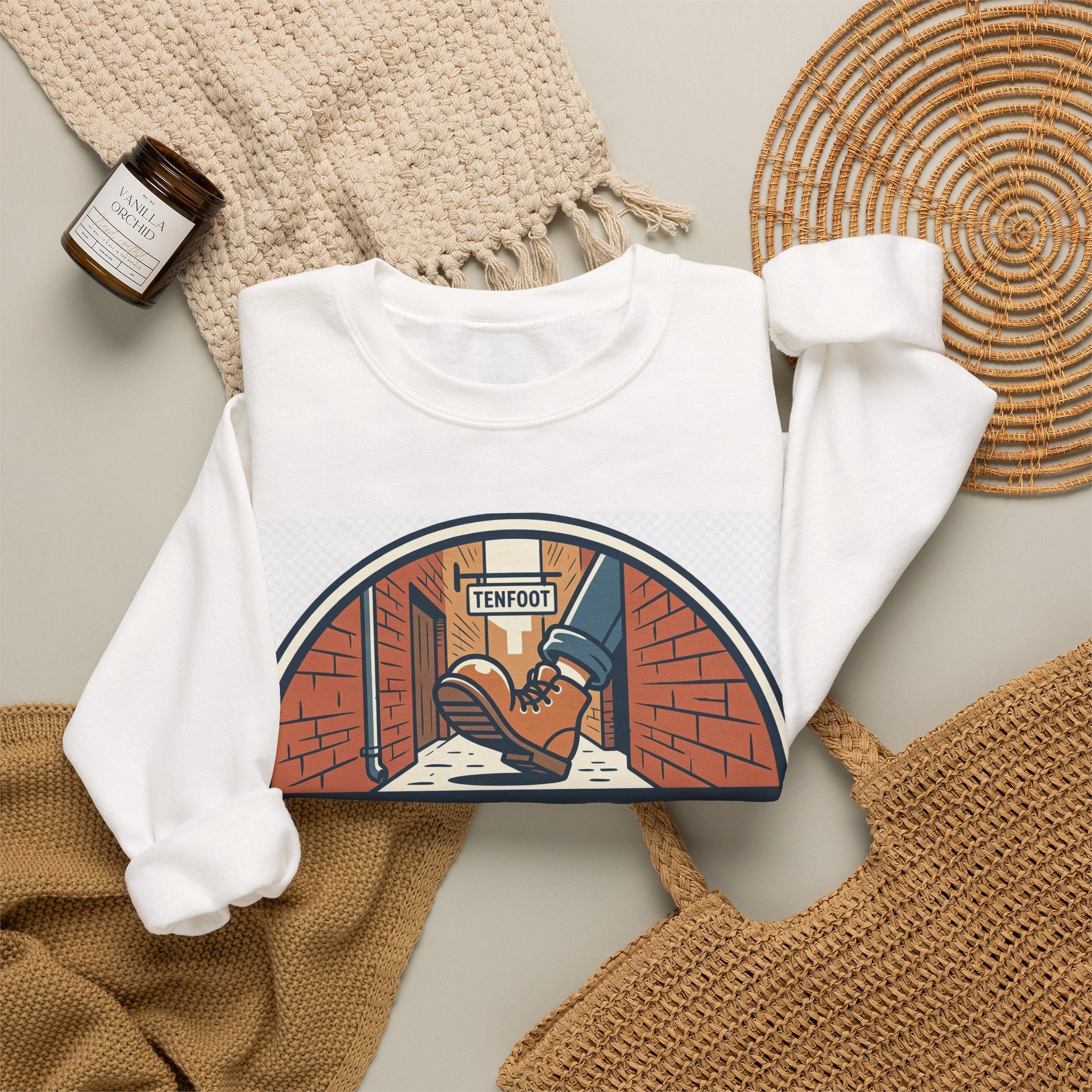 10 Foot Clothing Crewneck Sweatshirt — Retro Charity & Gaming Logo