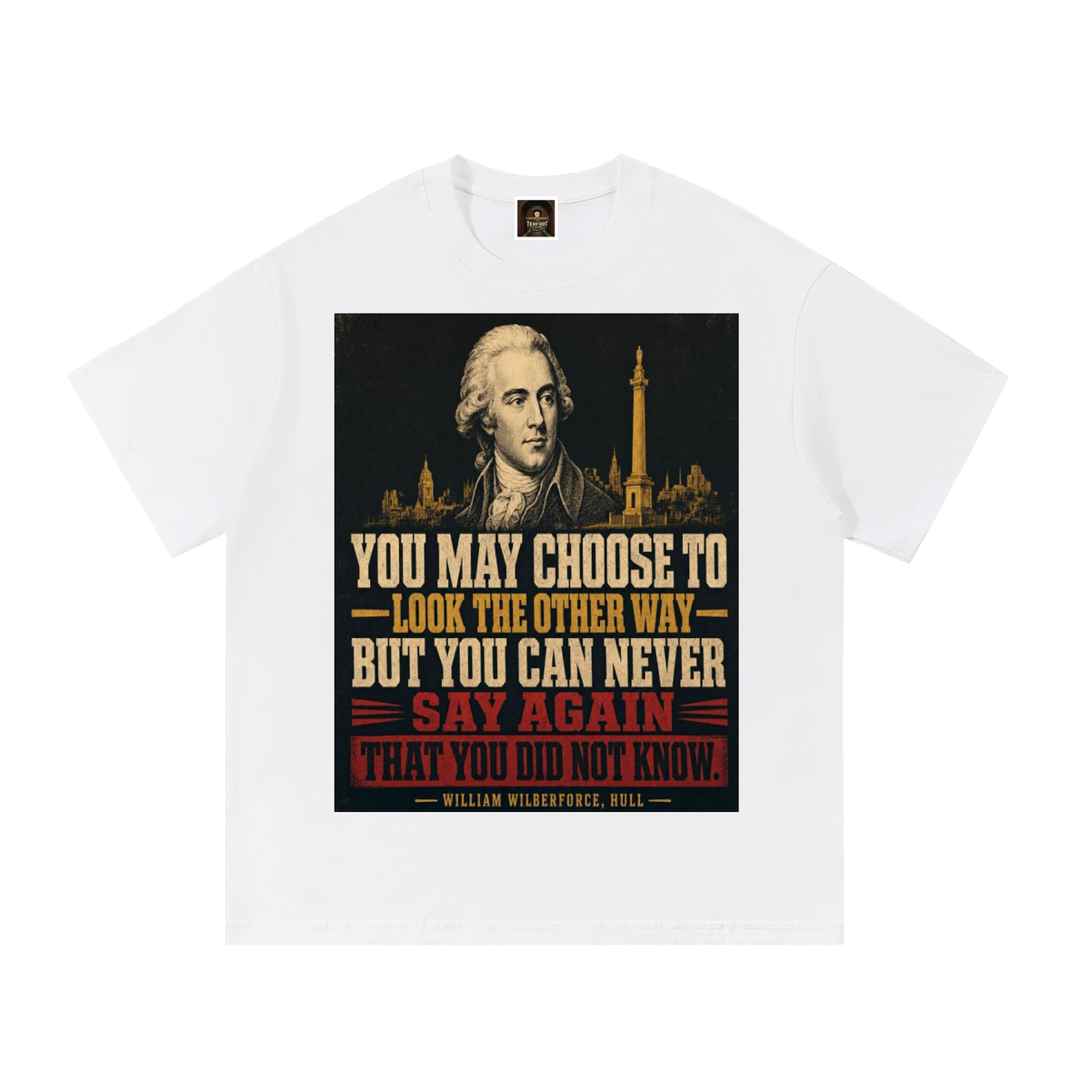 Cotton T-shirt in white with front graphic print and short sleeves