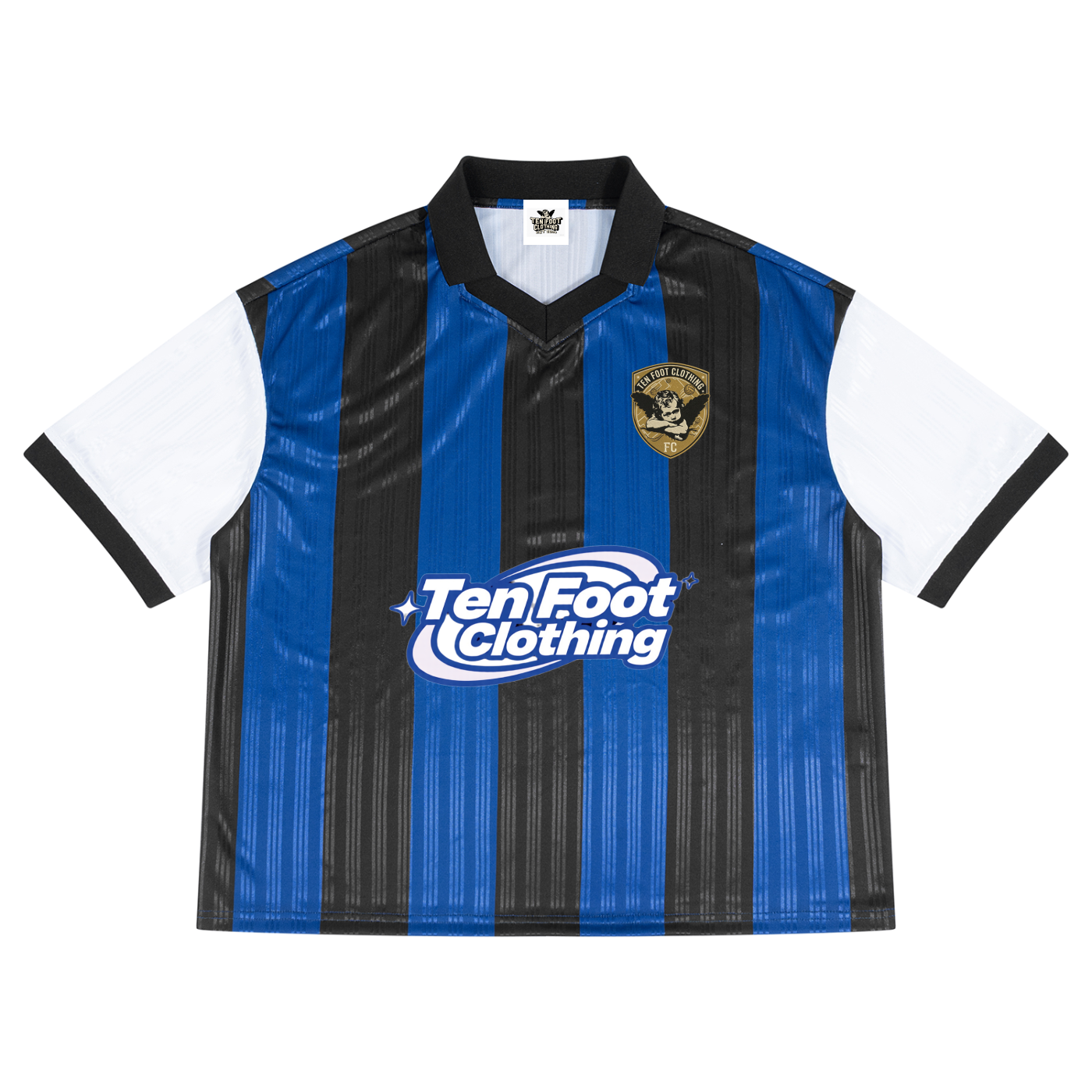 Ten Foot FC Boxy Striped Collared Soccer Jersey