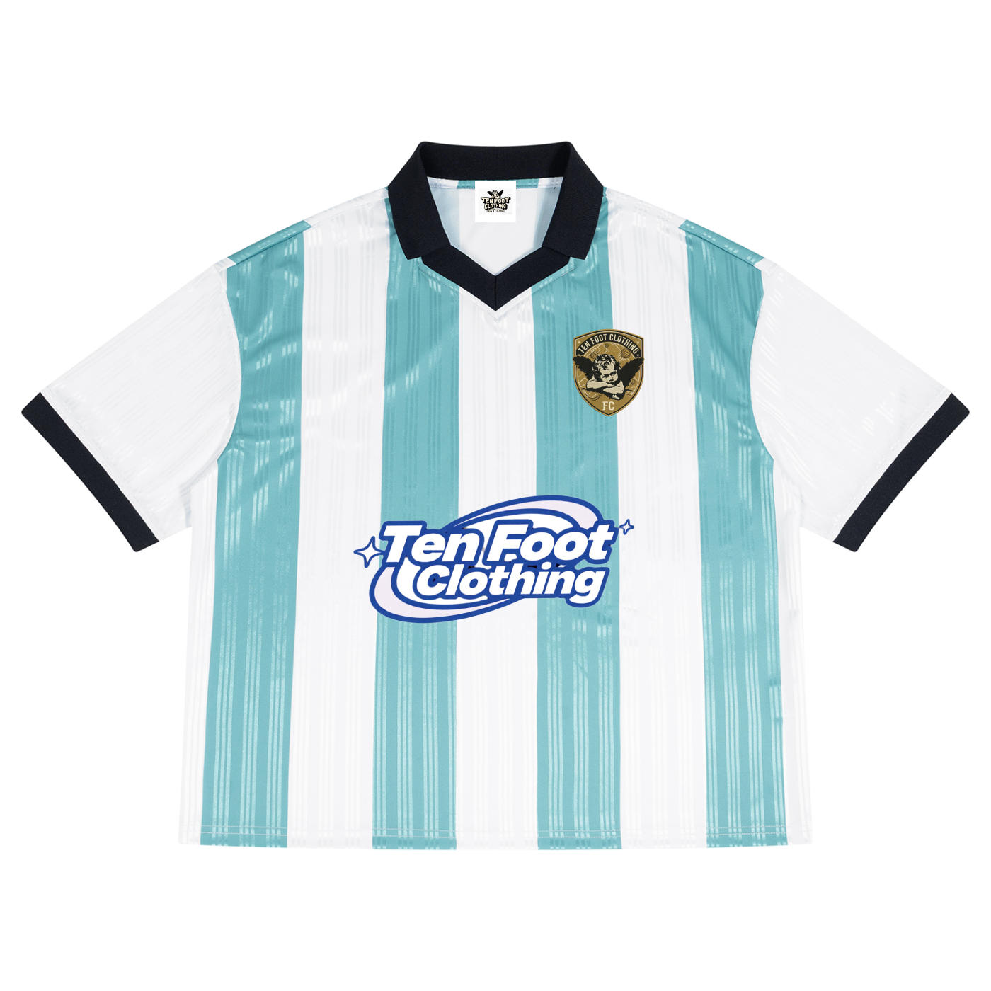 Ten Foot FC Boxy Striped Collared Football Jersey
