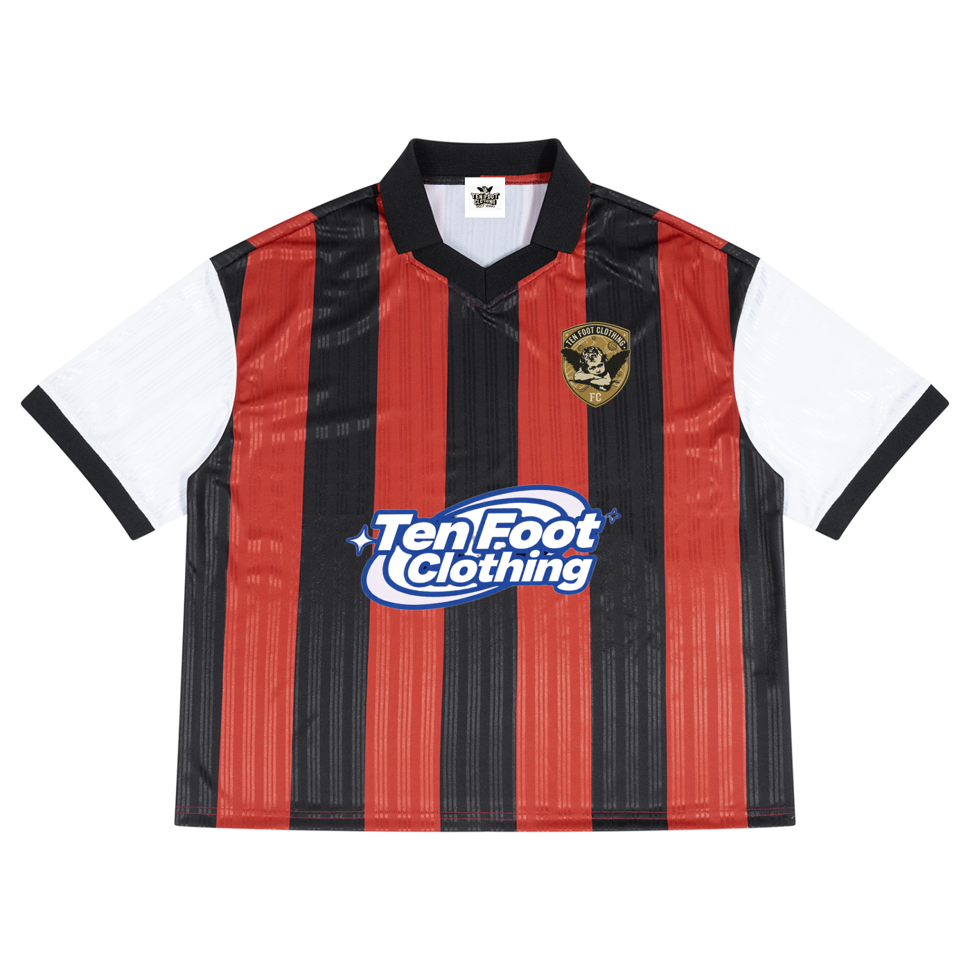 Ten Foot FC Boxy Striped Collared Football Jersey