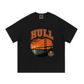 Black cotton T-shirt with Hull England bridge graphic on front