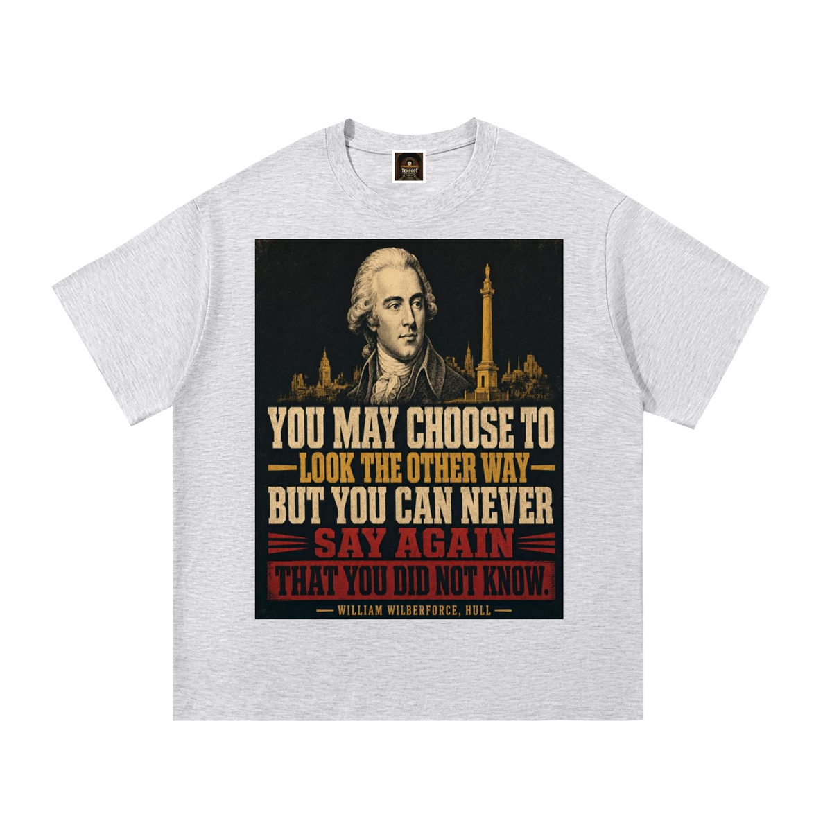 Cotton T-shirt in heather gray with front graphic print and short sleeves