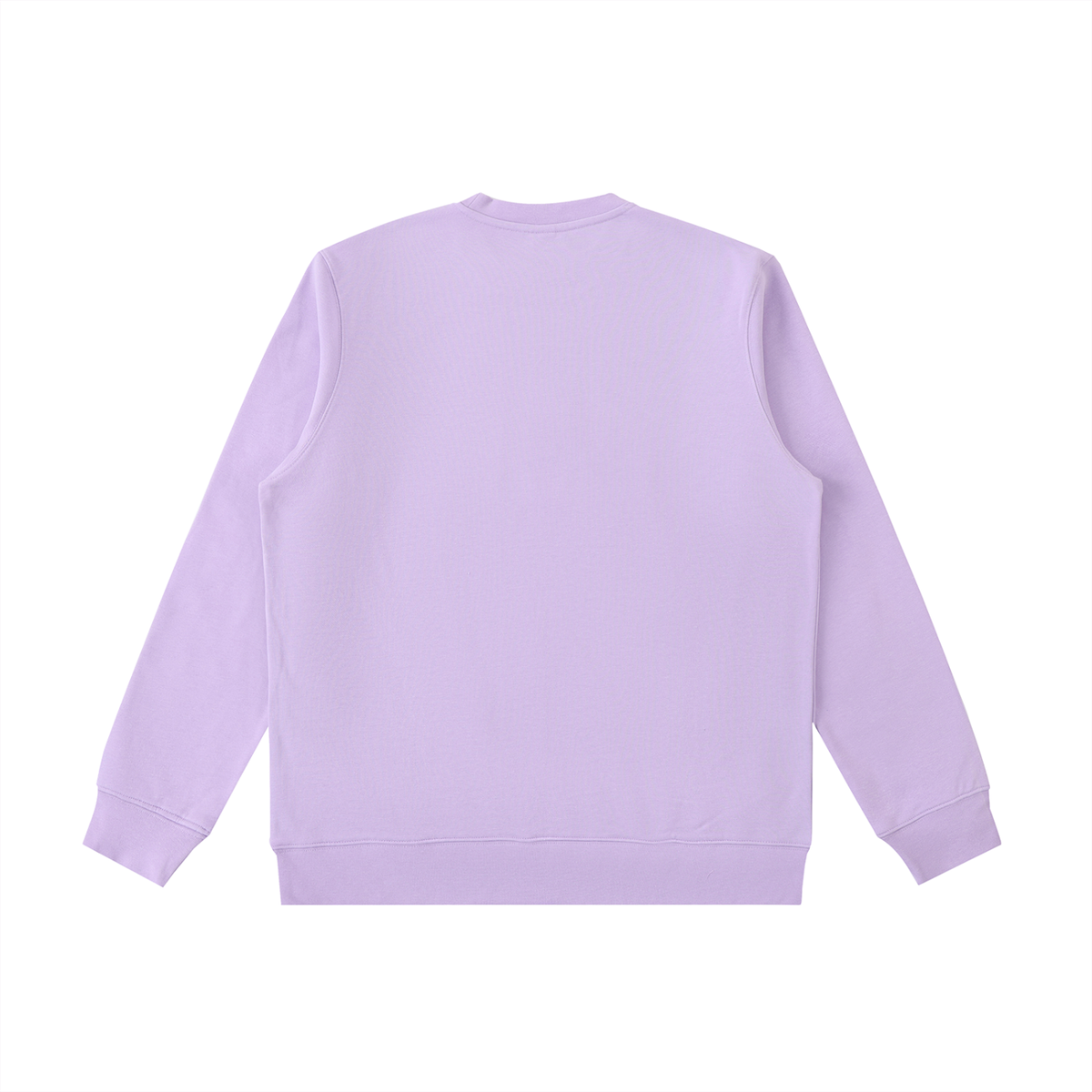 Light purple heavyweight crewneck sweatshirt, back view