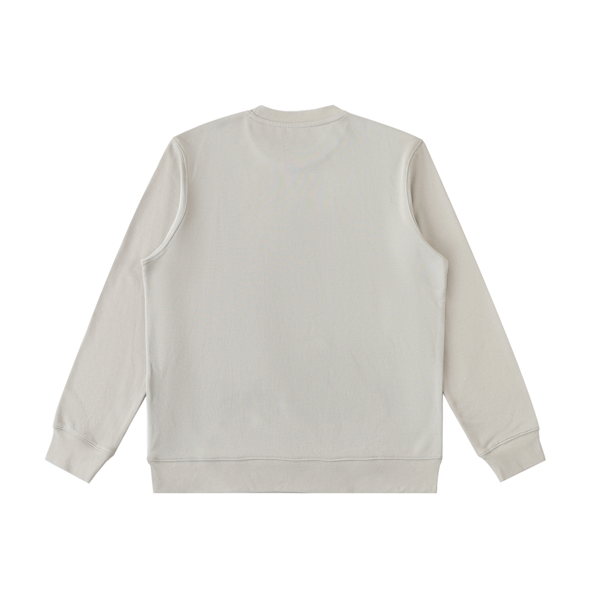 Heavyweight crewneck sweatshirt in light gray, plain back view