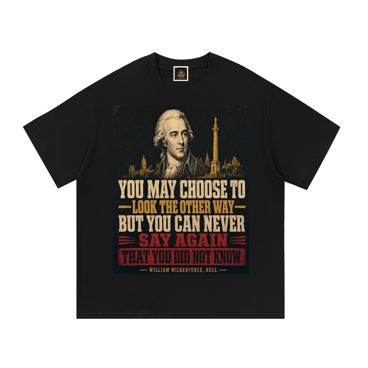 Cotton T-shirt in black with front graphic print and short sleeves