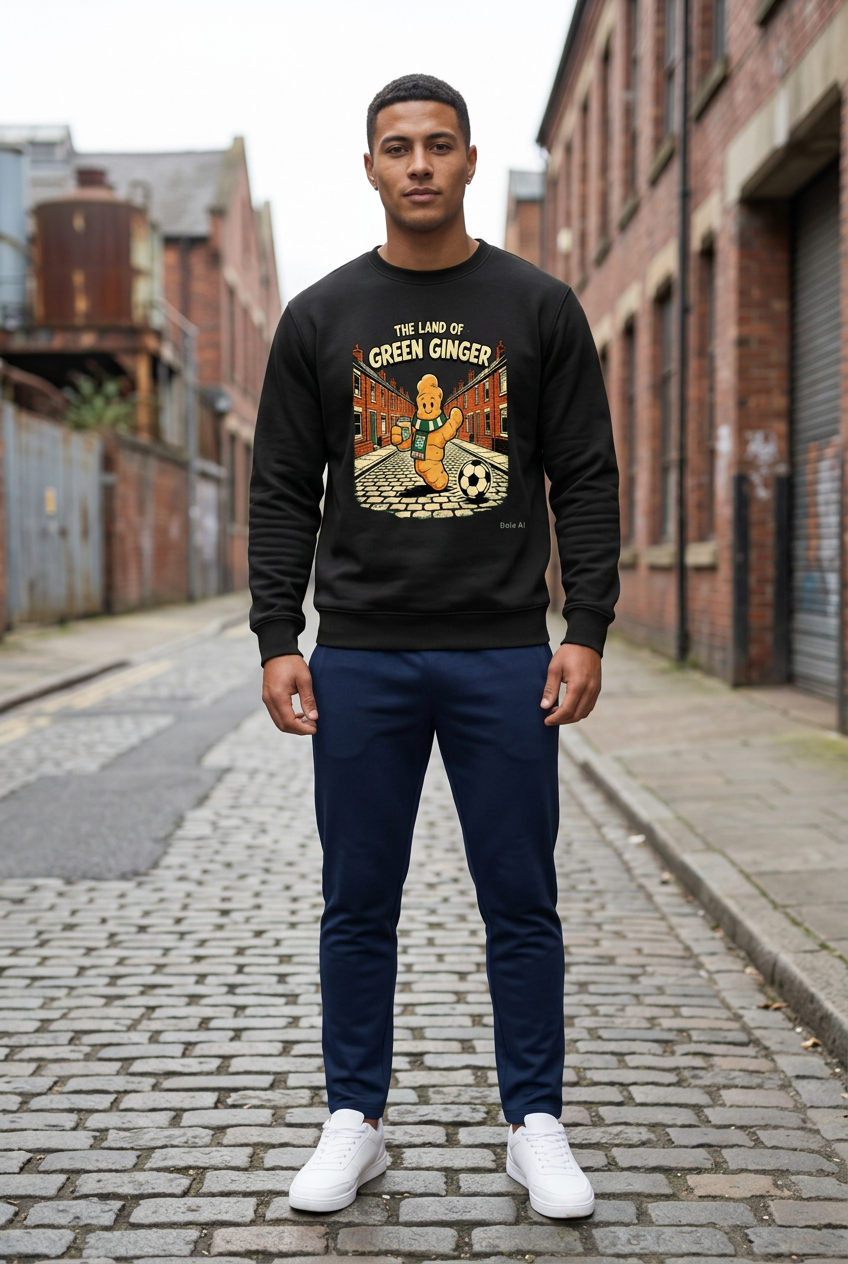 Green Ginger pullover streetwear mockup