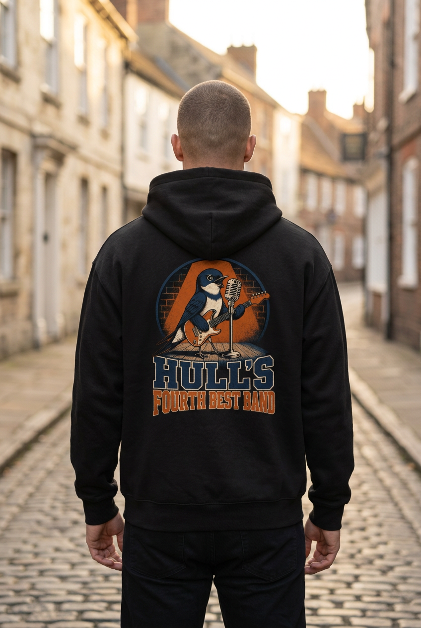 Hull’s Fourth Best Band hoodie back mockup