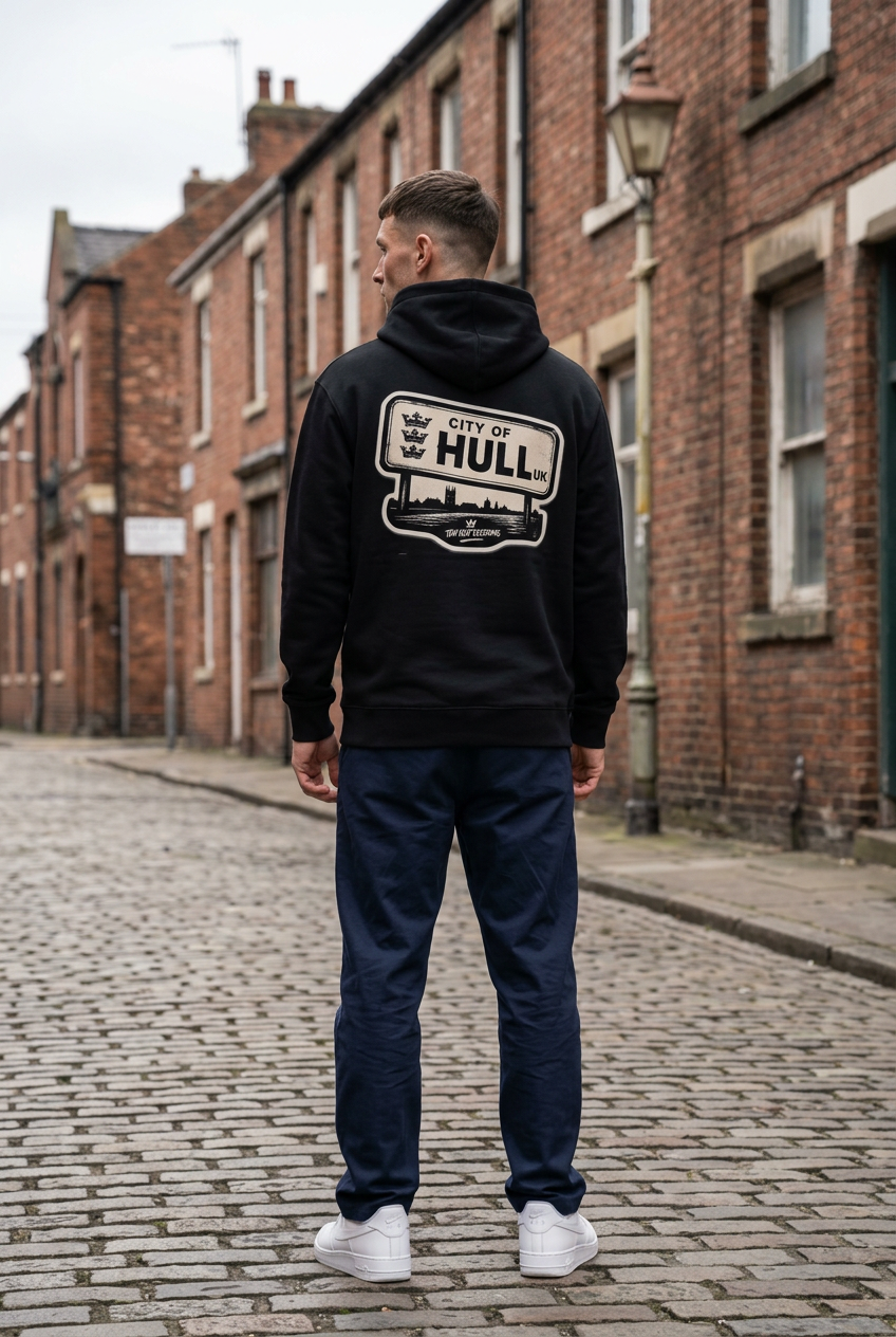 Road Sign and Graffiti hoodie mockup